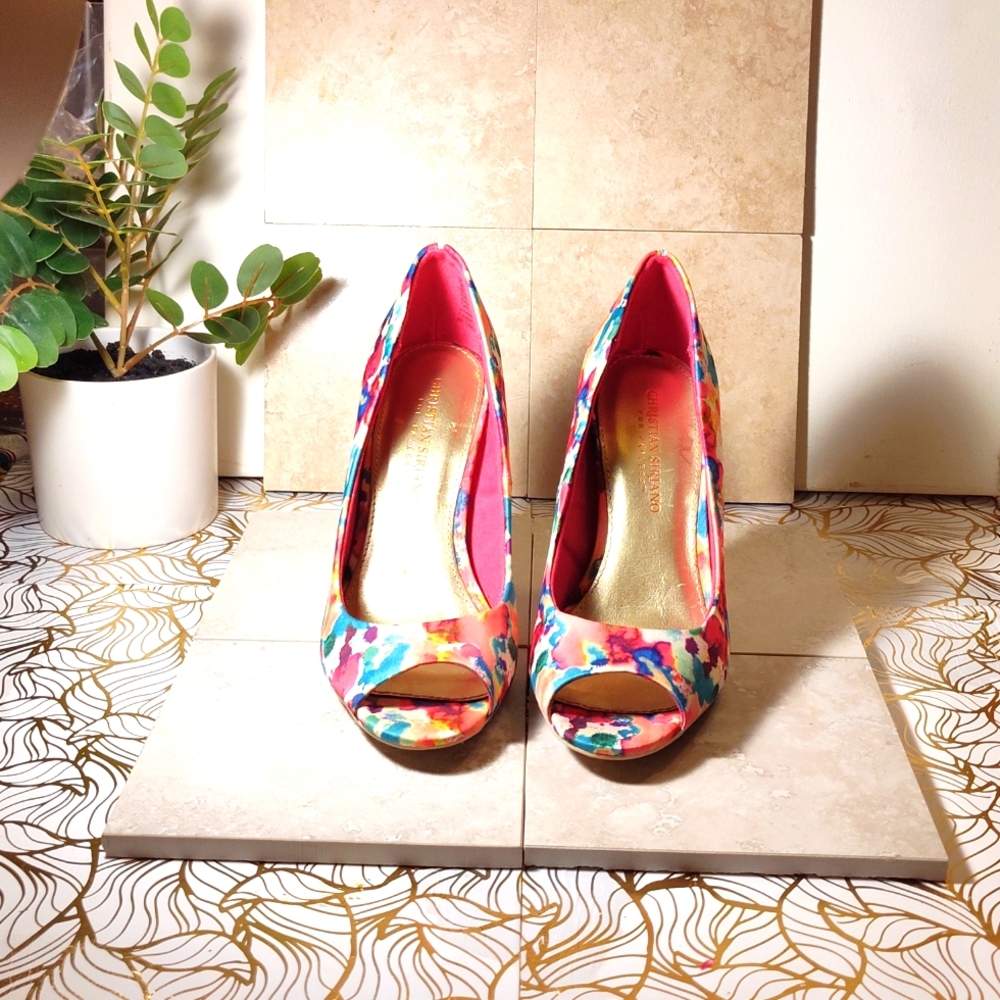 Christian Siriano | Multicolor Floral Heels|  Woman's size 7